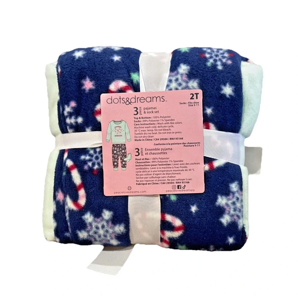 Christmas‎ Pajamas 3 Piece Set 2T Girls